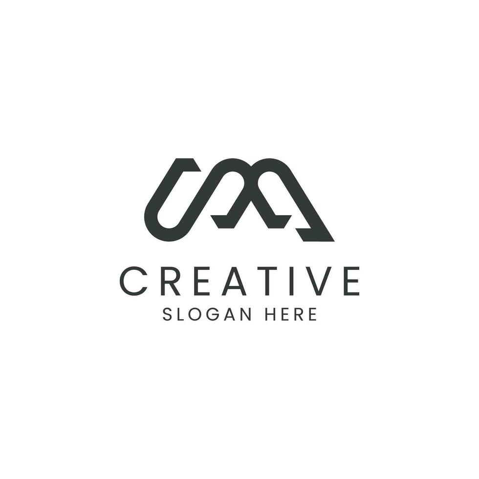 Initial Letter SM Logo Design Vector Image