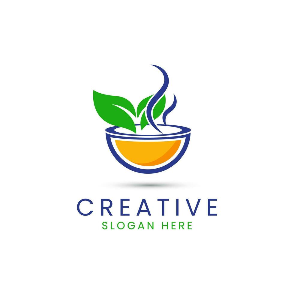 Natural Healthy Restaurant Logo design vector template