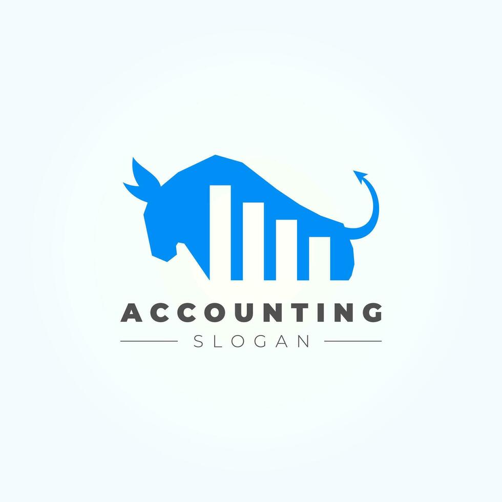 Financial bull logo design vector template
