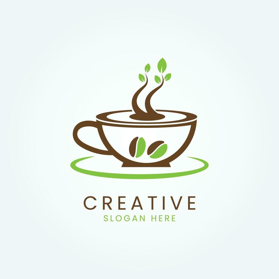 Green coffee logo design vector image