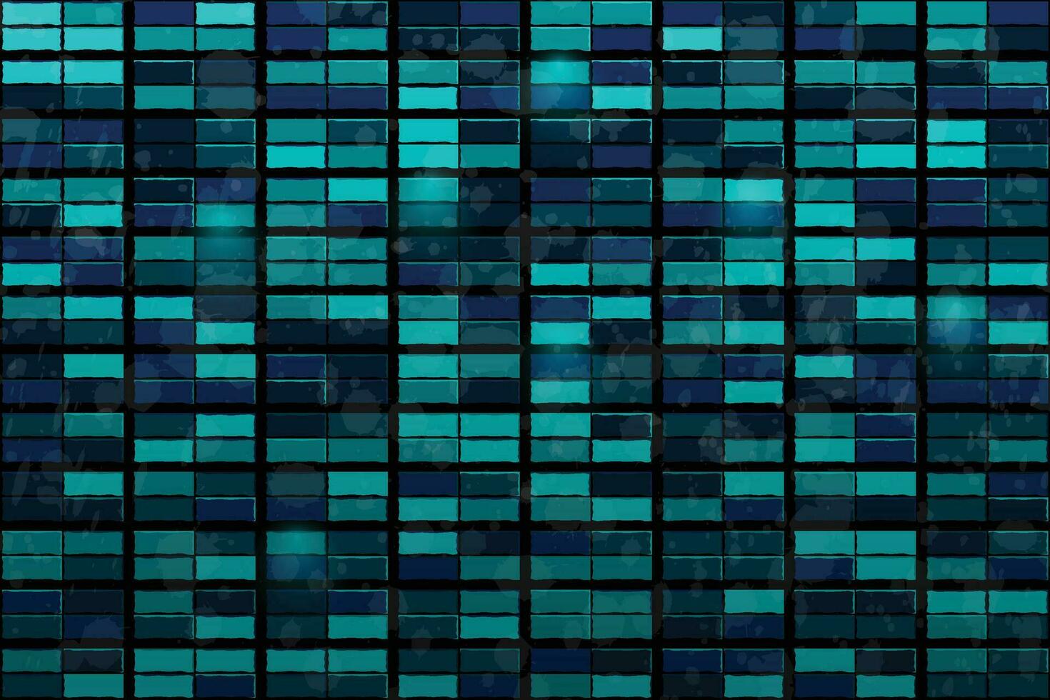 Abstract blue techno puzzle geometric background with squares bricks vector
