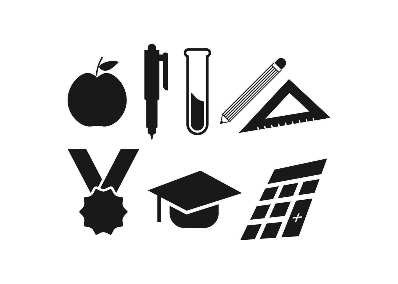 Education icon set design template vector isolated illustration