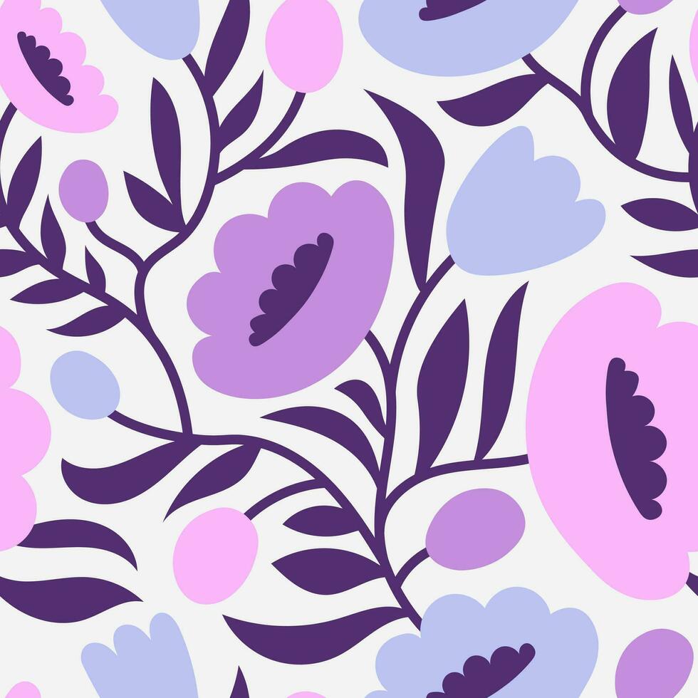 Peony Seamless Pattern vector