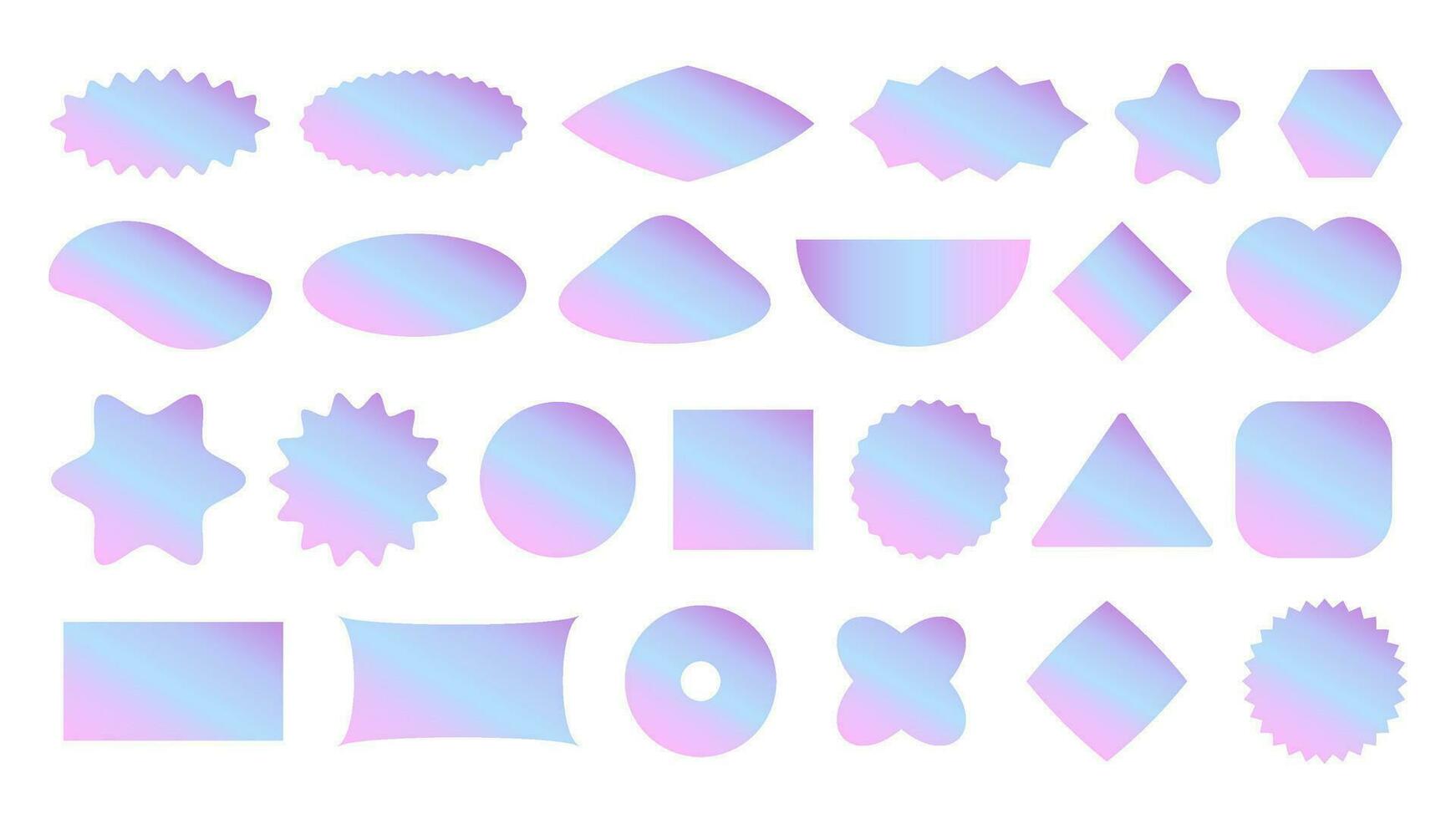 Y2k holographic shapes collection vector