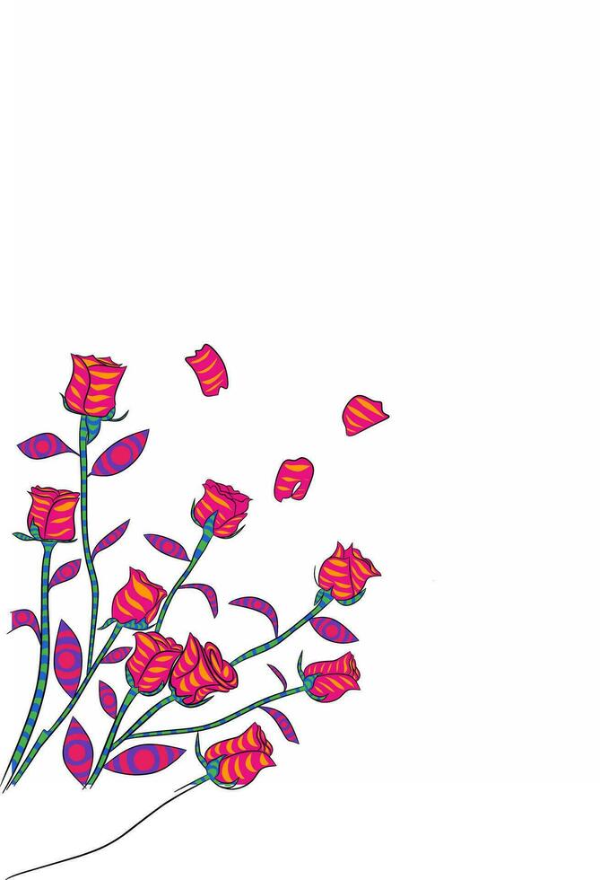 roses ornament primitiv vector