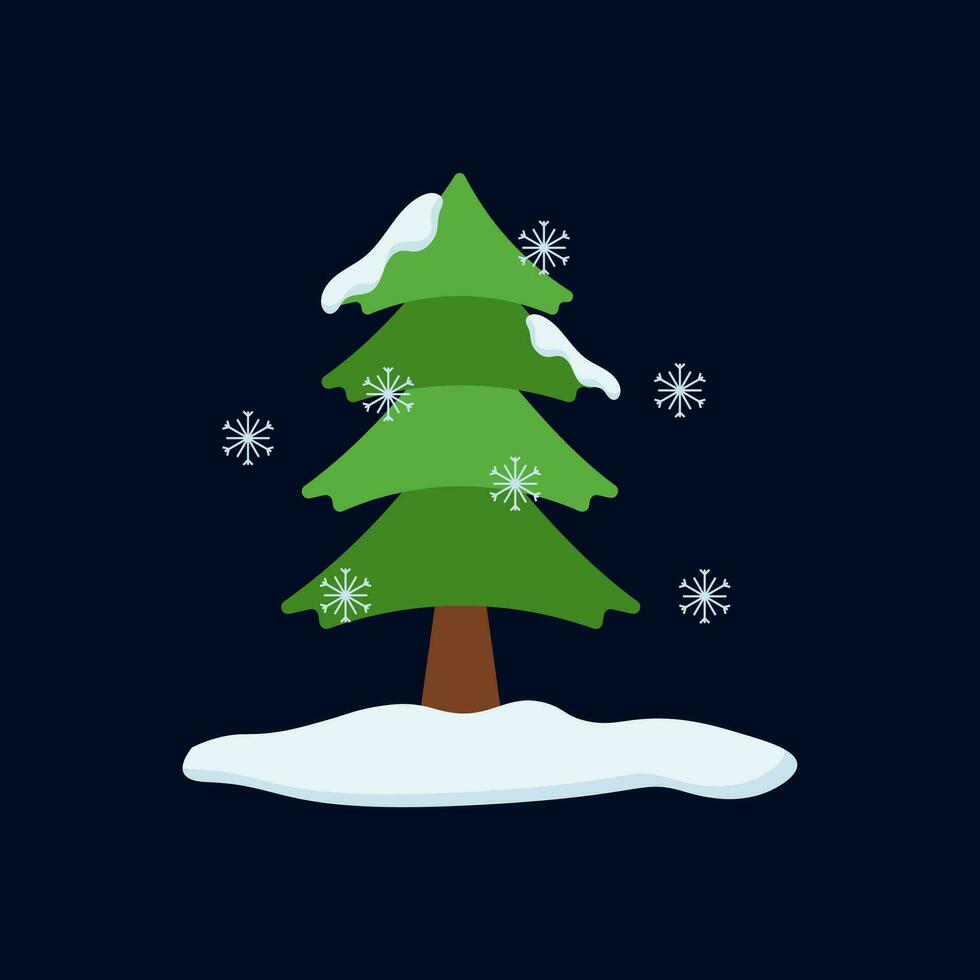 Snow Tree Illustration Vector