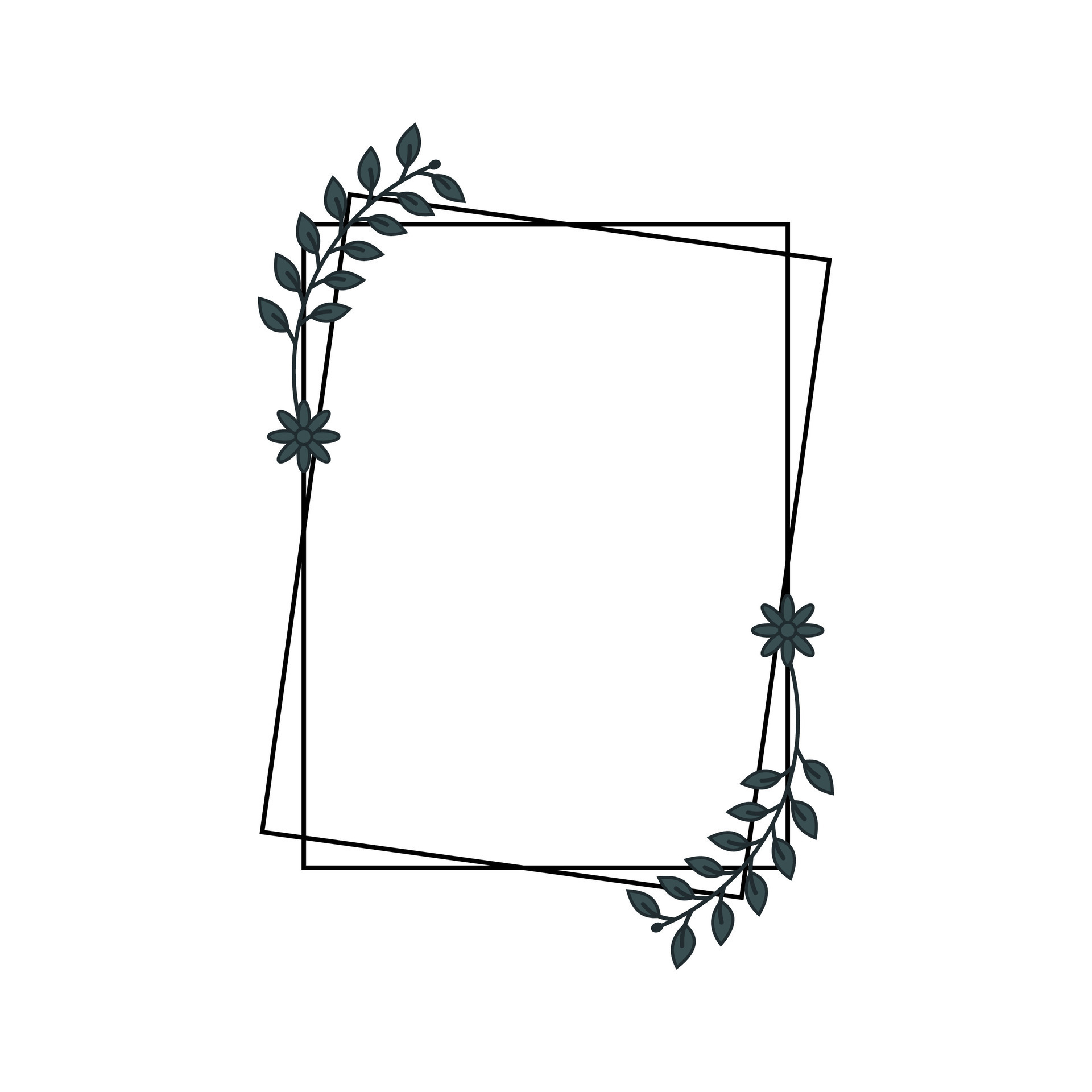 Floral Border Frame Element , Aesthetic Border Frame 29099257 Vector ...