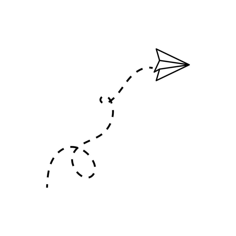 Paper Plane Line Vector Element , Symbol and Icon Outline .