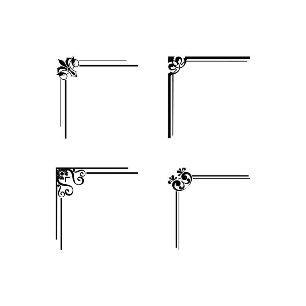Aesthetic Floran Corner , Geometric Corner , Aesthetic Corner Frame Decoration vector