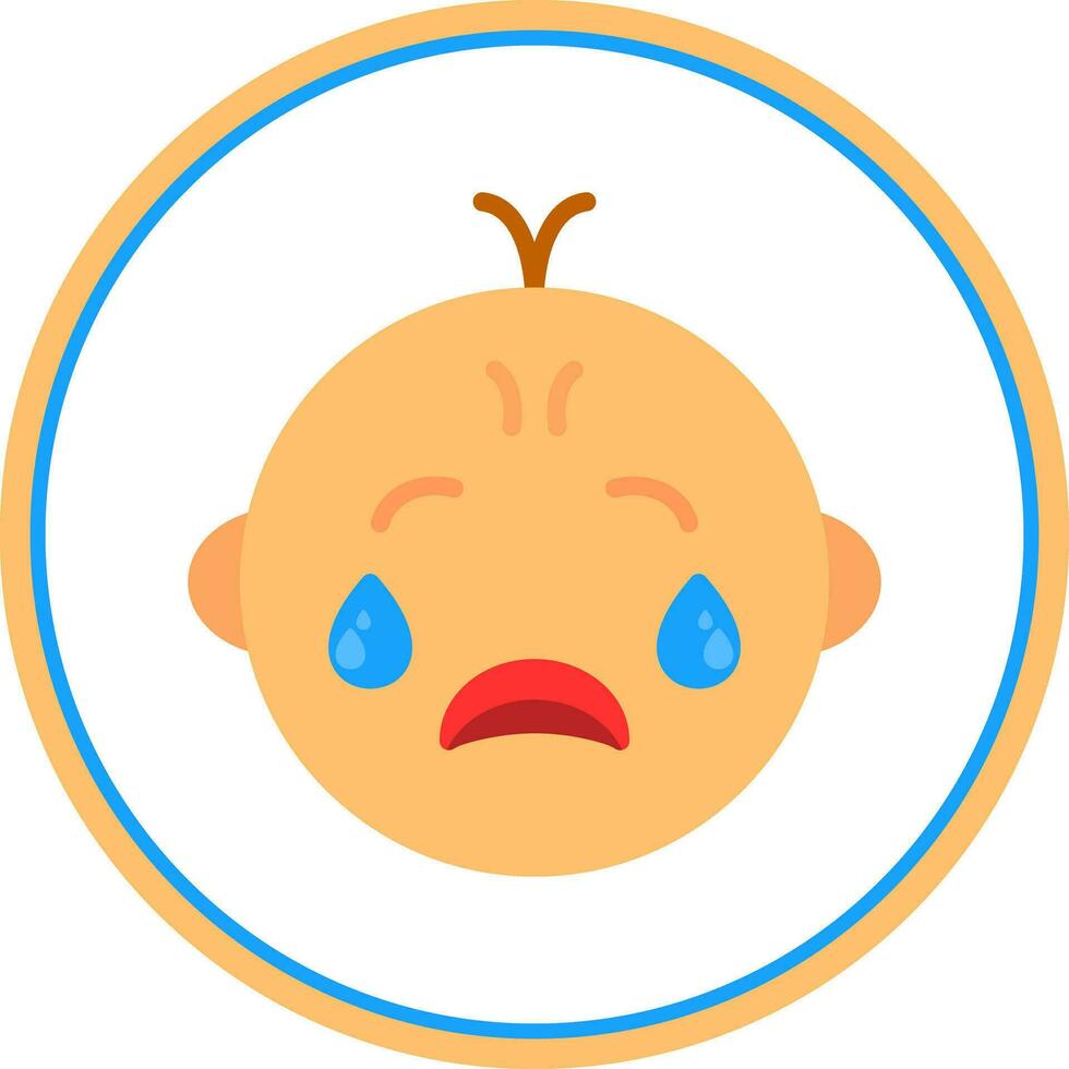 bebé llorando vector icono diseño