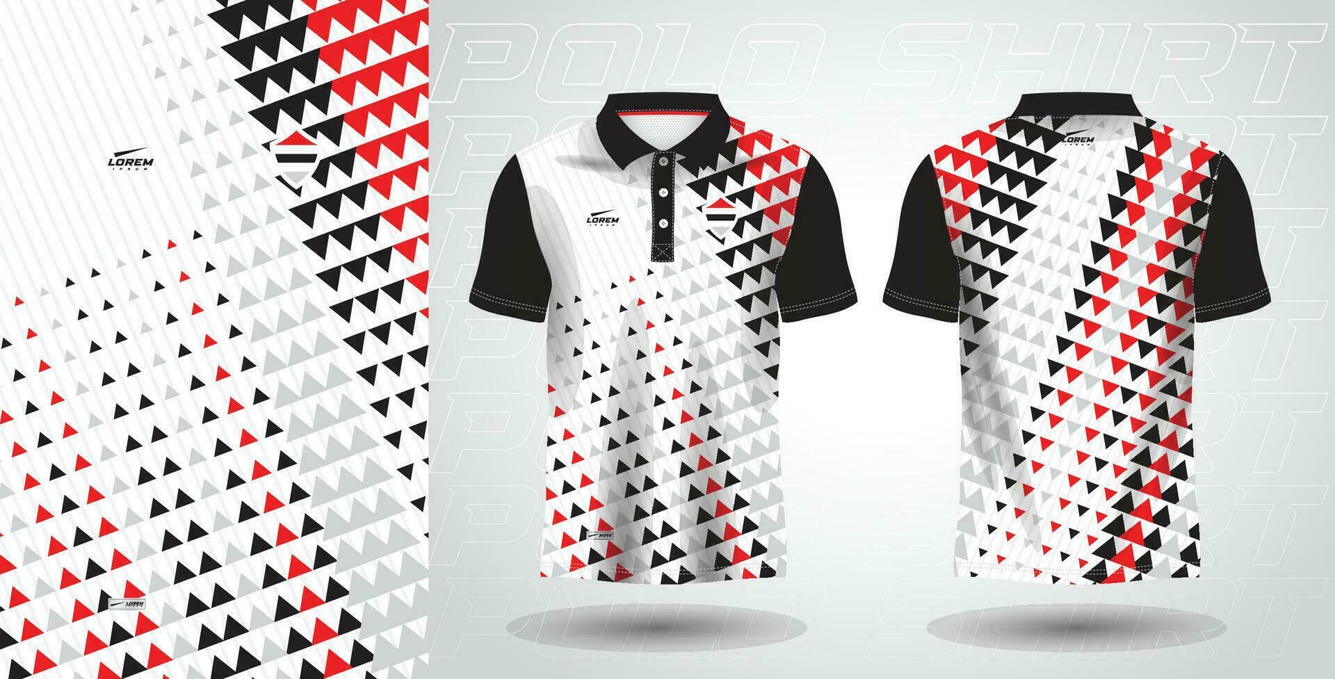 negro rojo polo camisa deporte sublimación jersey modelo vector