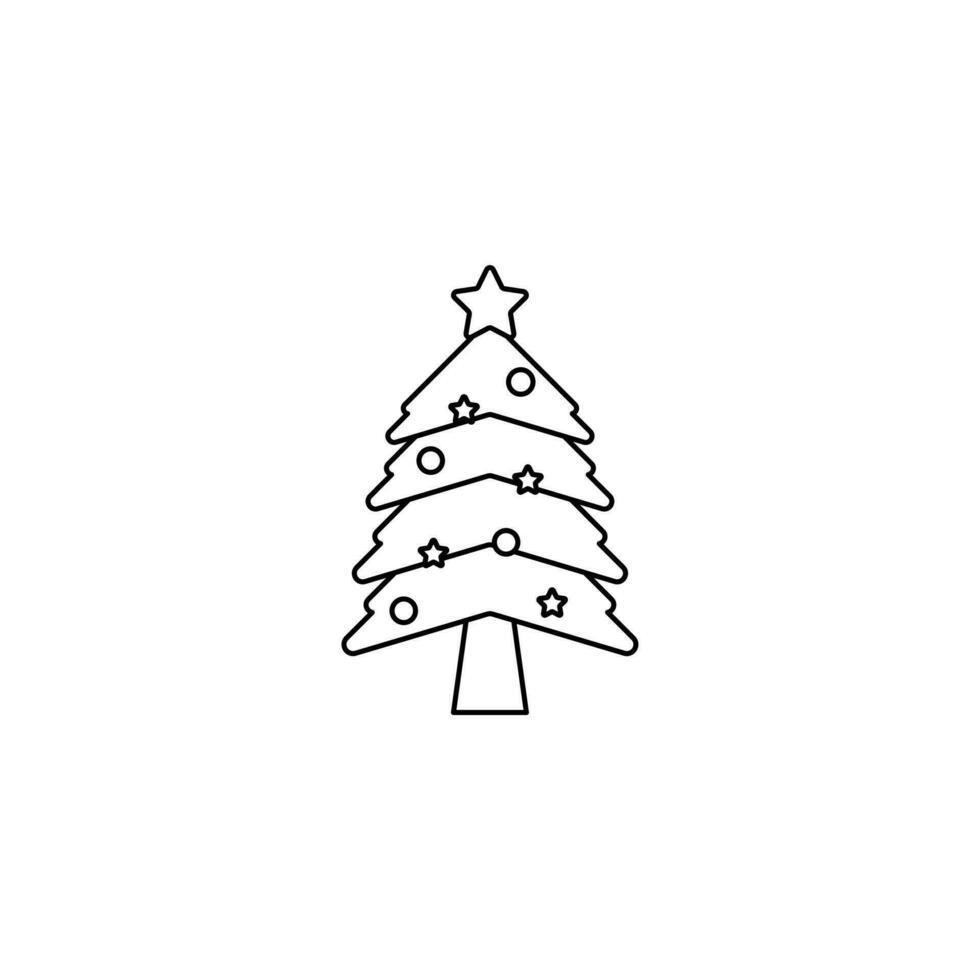 Christmas Tree Line Vector, celebration, decoration element vector