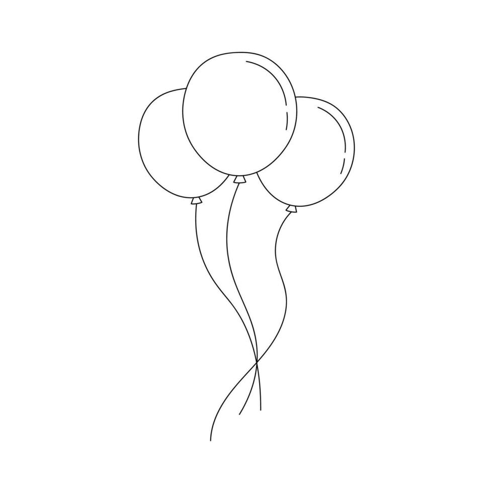 Line Balloon Icon Vector Element , Outline Balloon