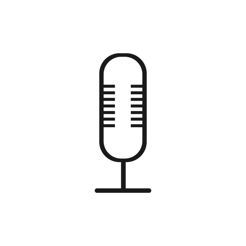 Microphone Outline Icon Vector Template