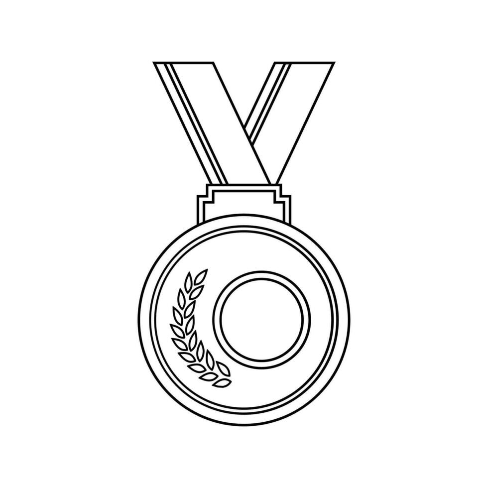 Medal Line Vector Icon , Winner Icon , Outline Medal