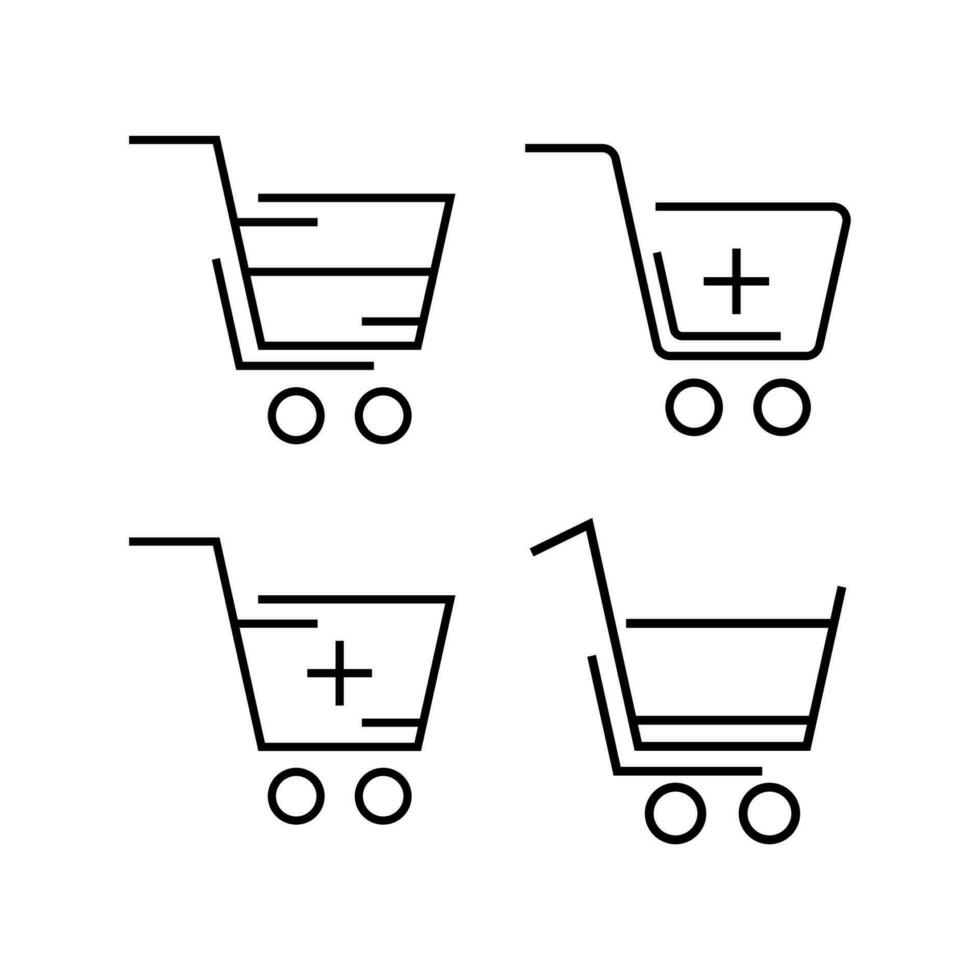 Shopping Cart Line Icon Vector Element