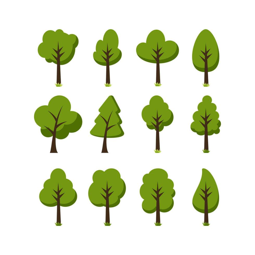 árbol ilustración vector conjunto