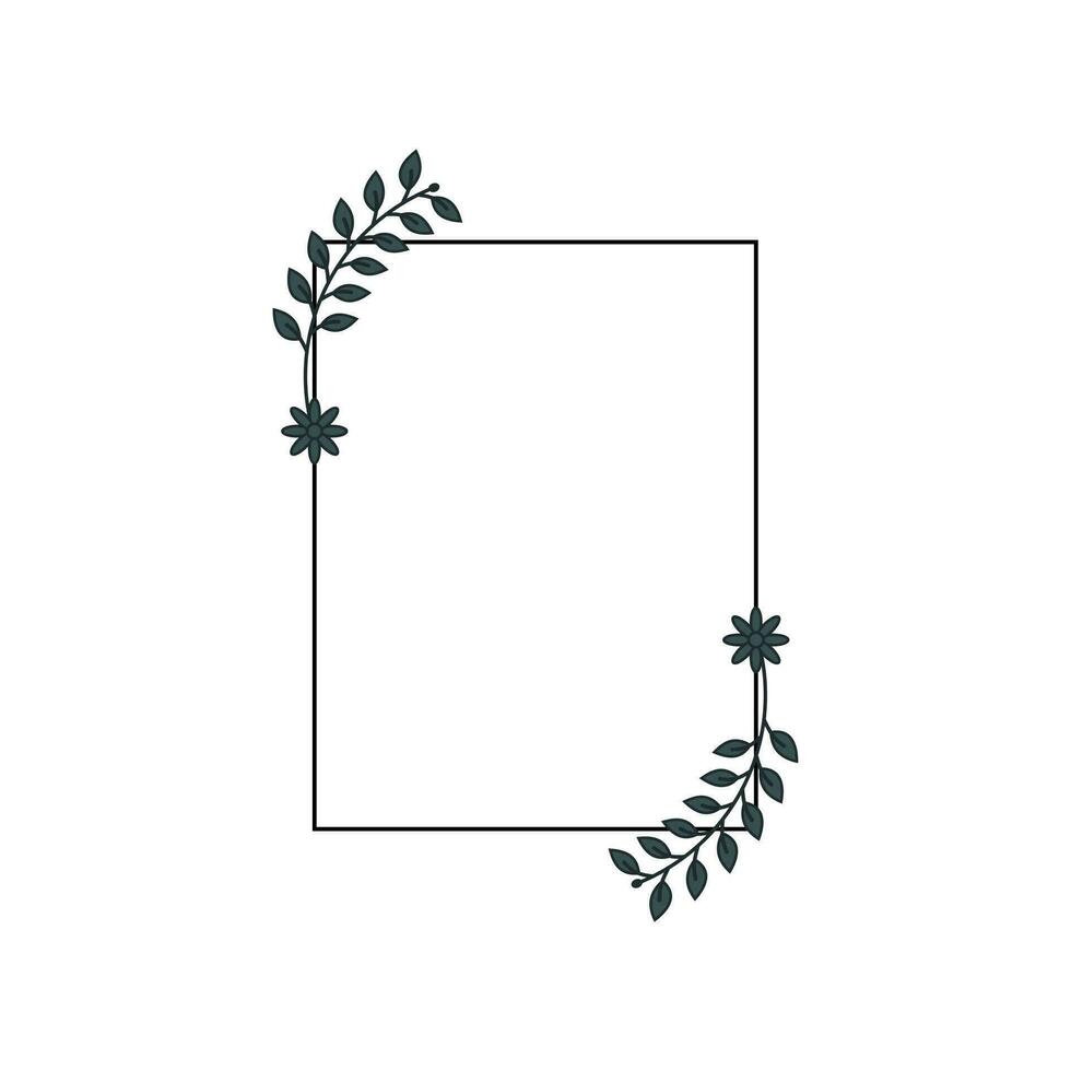 Floral Border Frame Element , Aesthetic Border Frame vector
