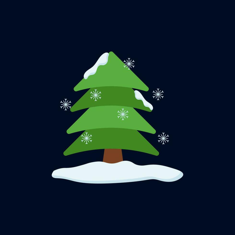 Snow Tree Illustration Vector