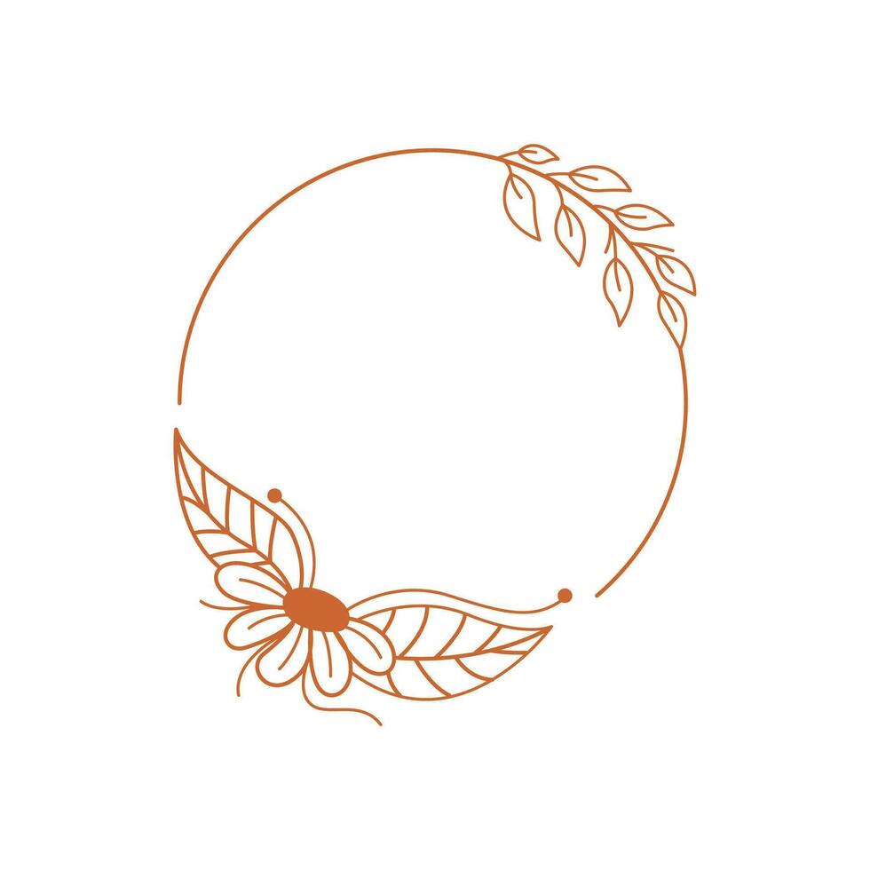 Aesthetic Frame Background , Flower , Folar , Line Template Element Decoration vector
