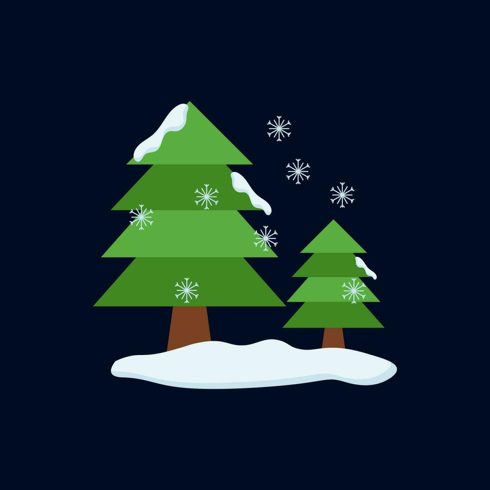 Snow Tree Illustration Vector