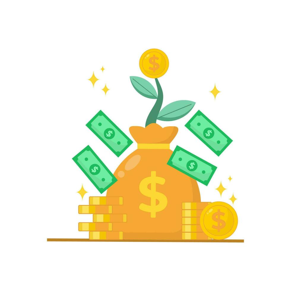 Money Business Illustration Element , Saving Money , Banking Payment and Success vector