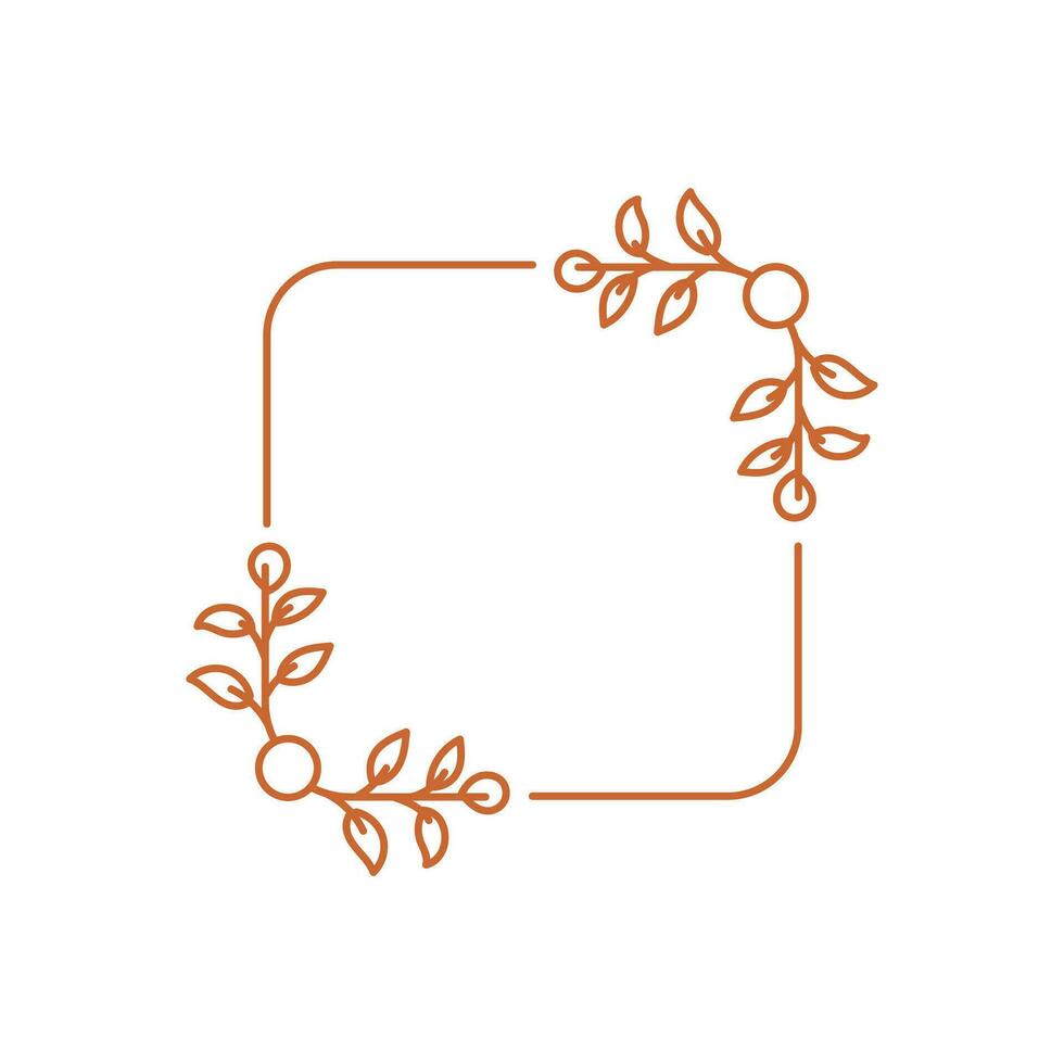 Aesthetic Frame Background , Flower , Folar , Line Template Element Decoration vector