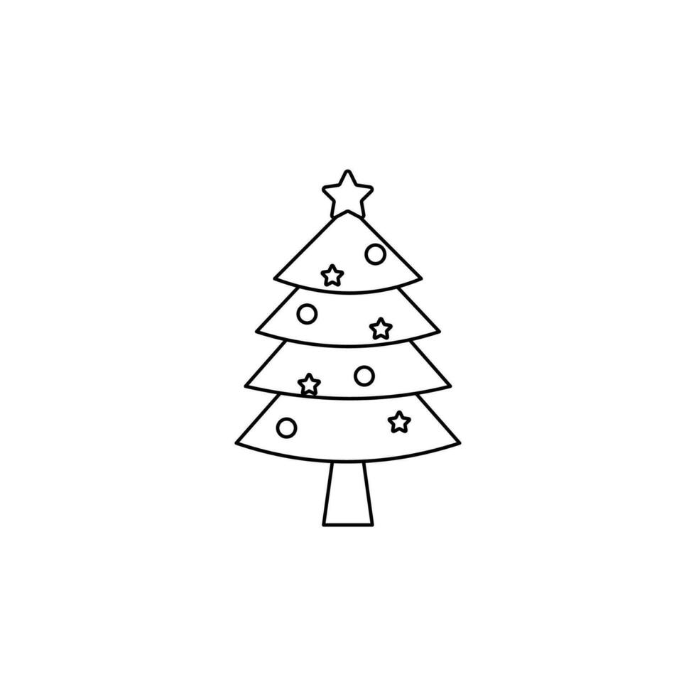 Christmas Tree Line Vector, celebration, decoration element vector