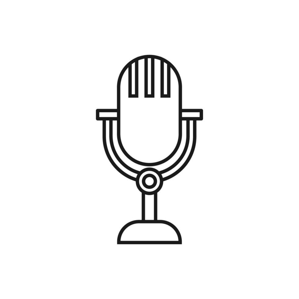 Microphone Outline Icon Vector Template