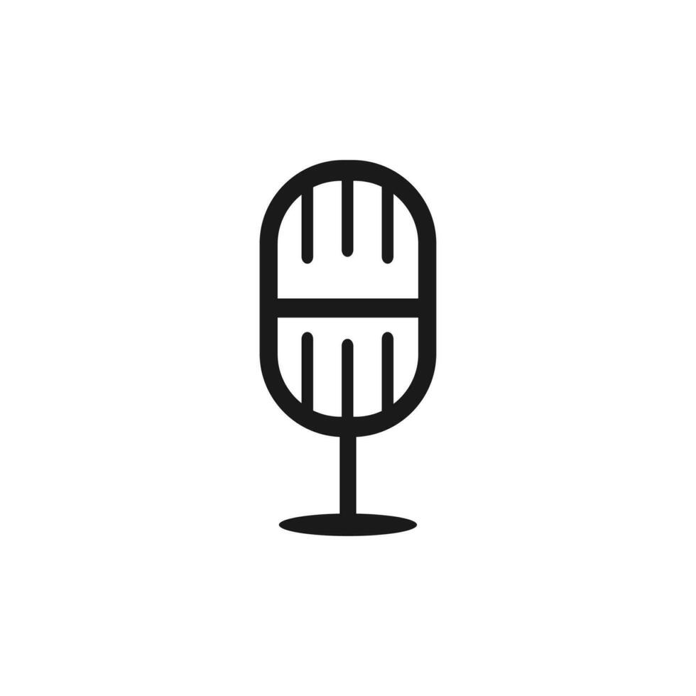 Microphone Outline Icon Vector Template