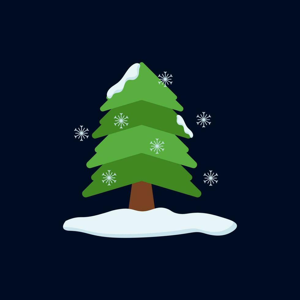 Snow Tree Illustration Vector