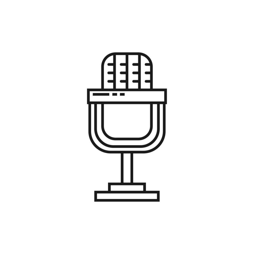 Microphone Outline Icon Vector Template