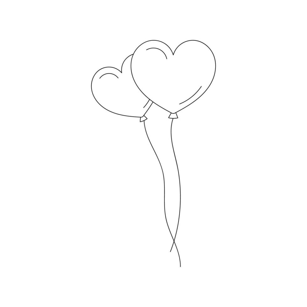 Line Balloon Icon Vector Element , Outline Balloon