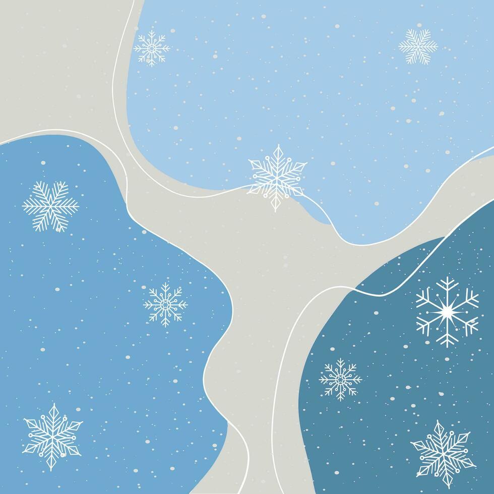 Abstract blue vector background with snowflakes. Vector illustration