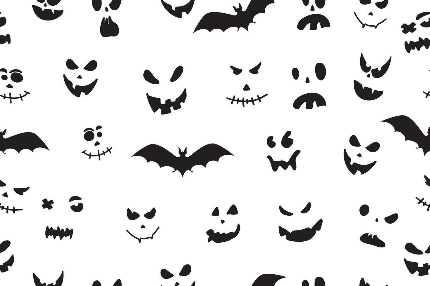 Happy Halloween background vector illustration. Scary eyes and bats. Seamless pattern. Vector