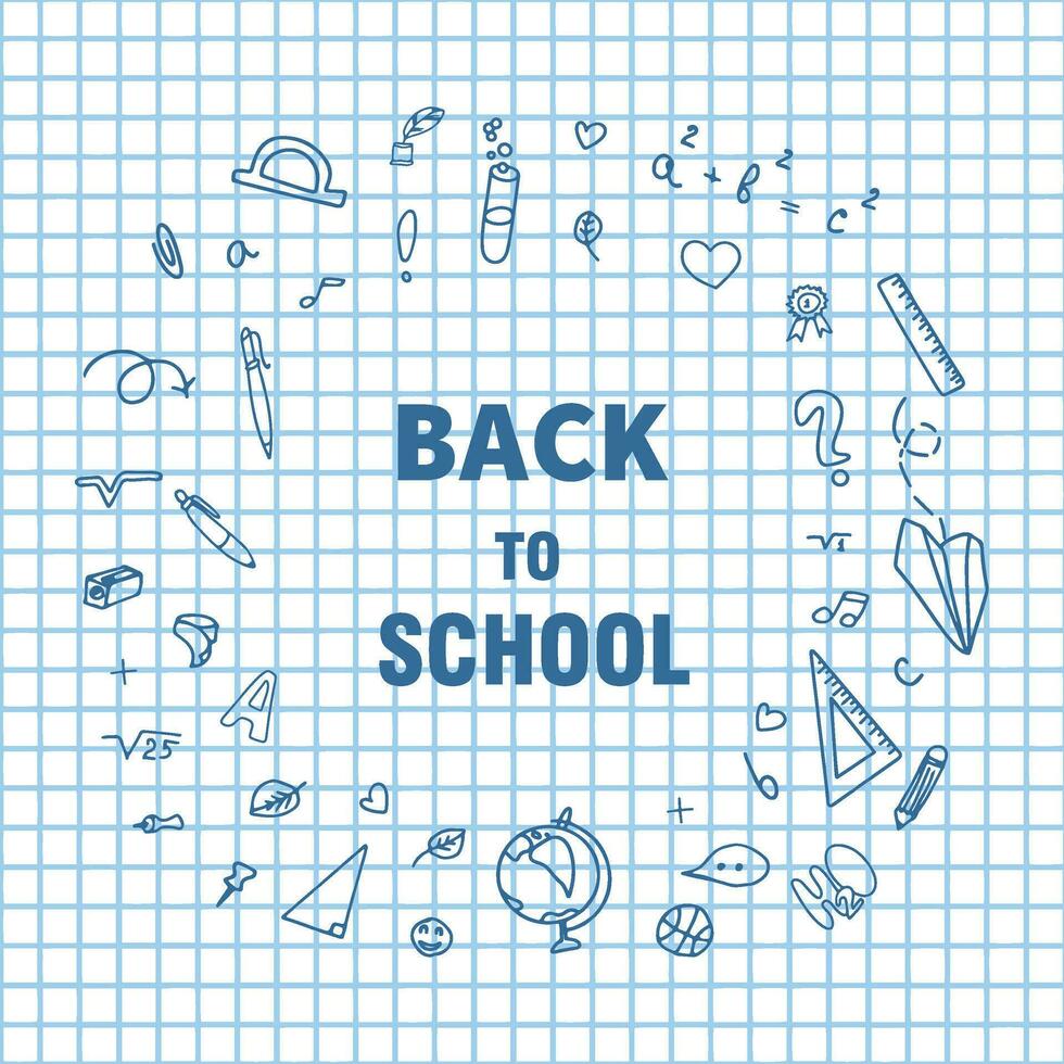 Banner background design sketch outline element of education,Template for school.Doodle style. Vector