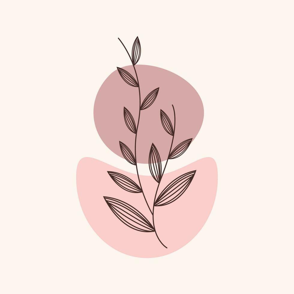 estético planta flor línea Arte ilustración gratis vector elemento modelo