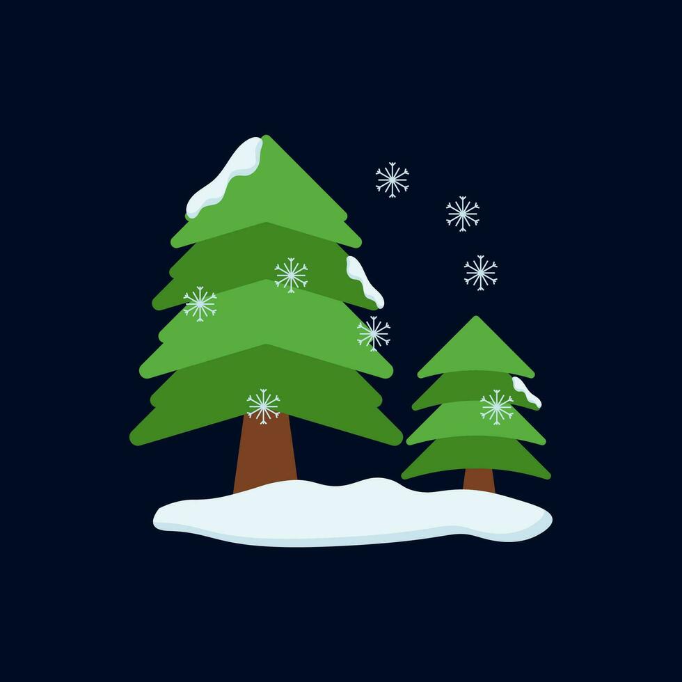 Snow Tree Illustration Vector