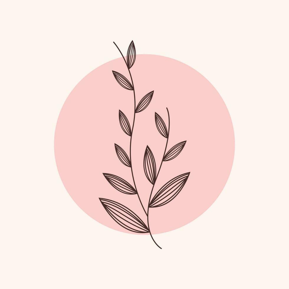 Aesthetic Plant Flower Line Art Illustration Free Vector Element Template