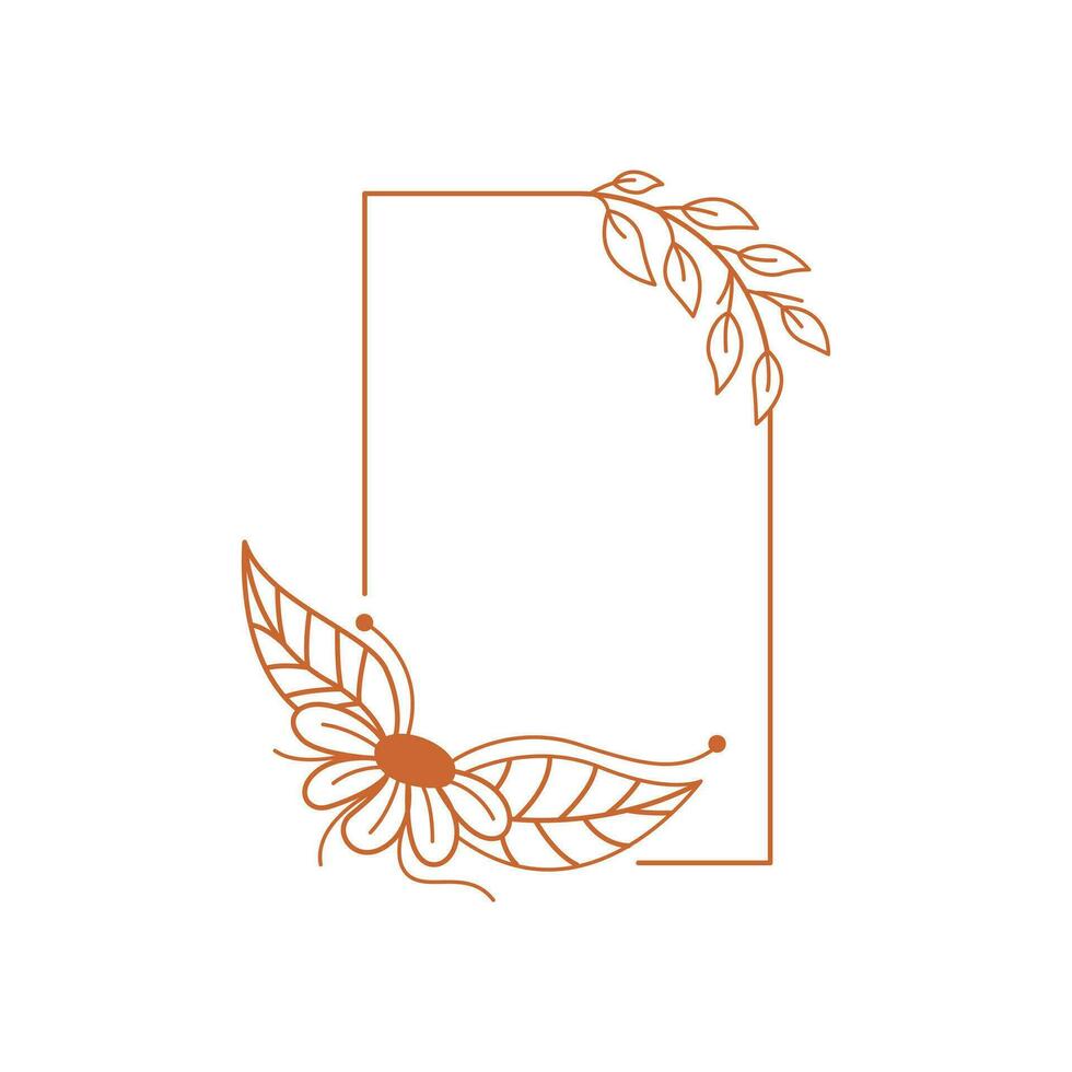 Aesthetic Frame Background , Flower , Folar , Line Template Element Decoration vector