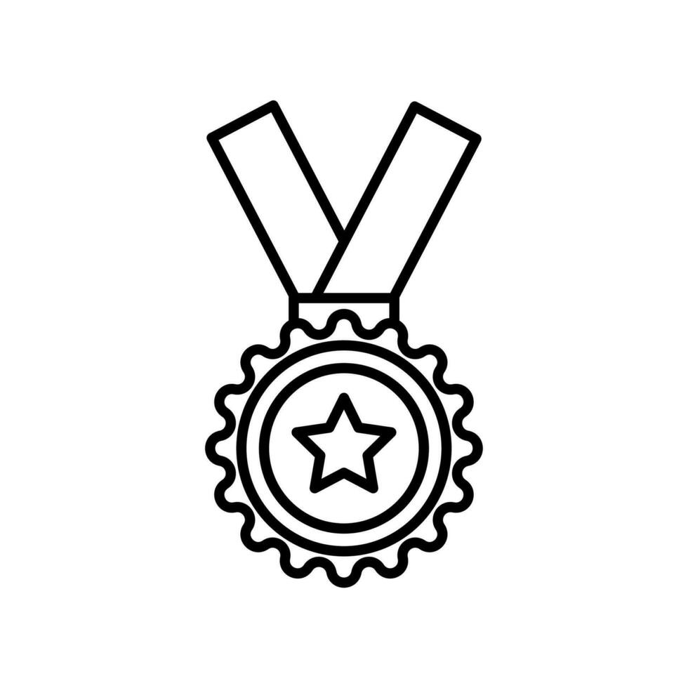 Medal Line Vector Icon , Winner Icon , Outline Medal