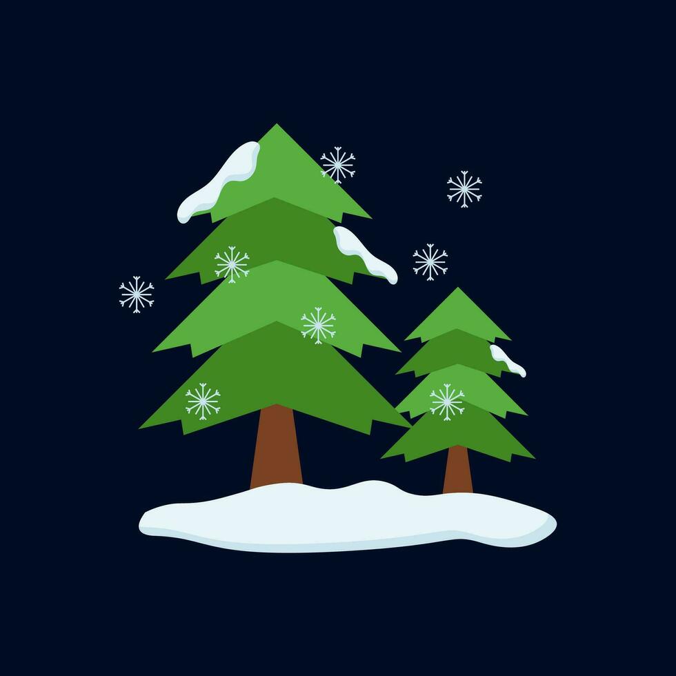 Snow Tree Illustration Vector