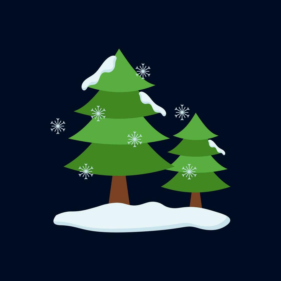 Snow Tree Illustration Vector