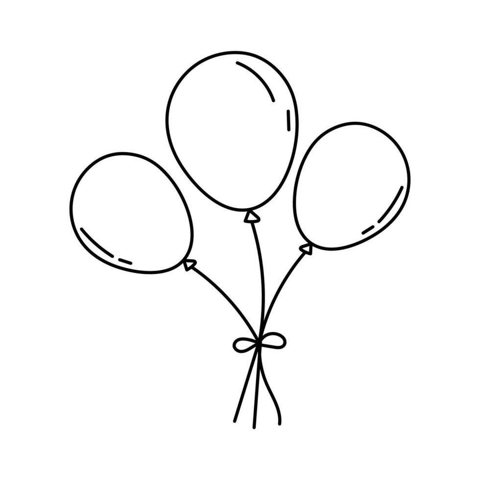 Line Balloon Icon Vector Element , Outline Balloon
