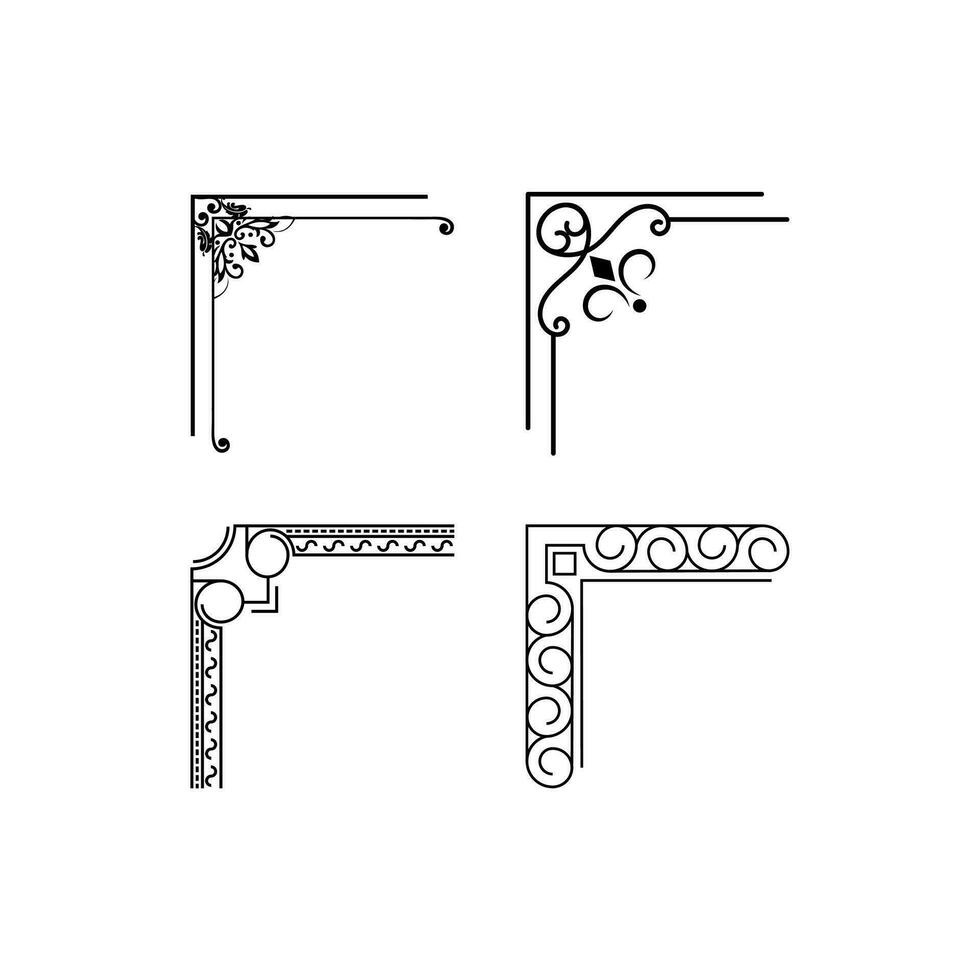estético floren esquina , geométrico esquina , estético esquina marco decoración vector