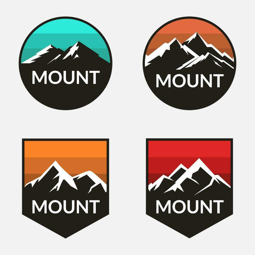 montaña logo color vector