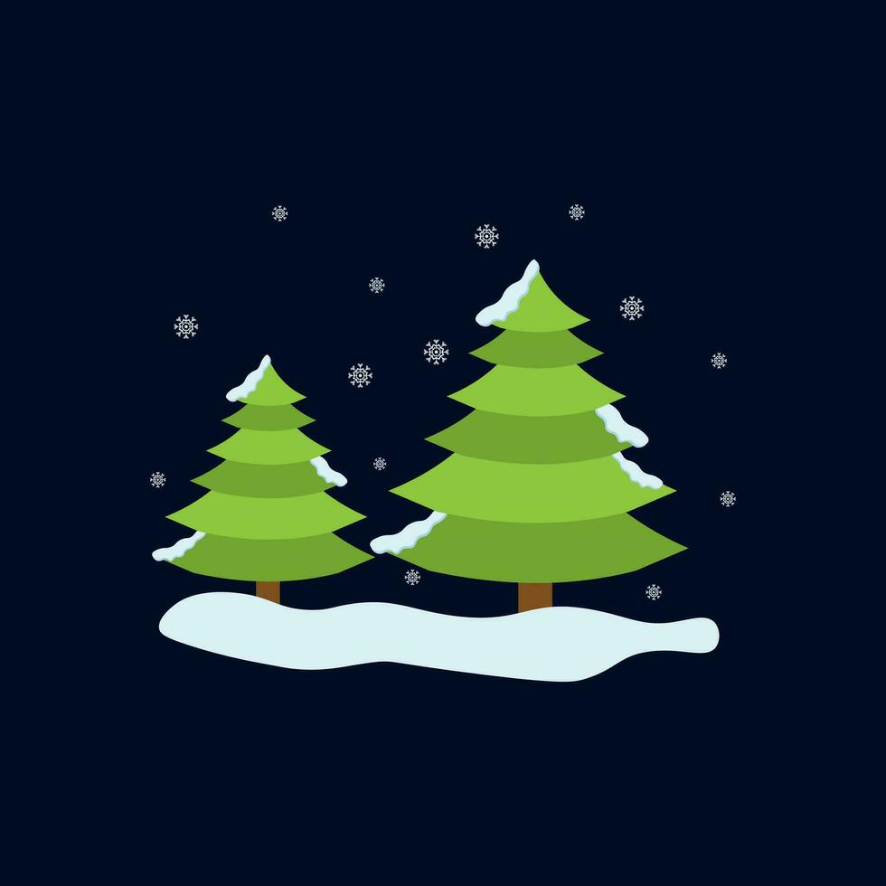 Snow Tree Illustration Vector