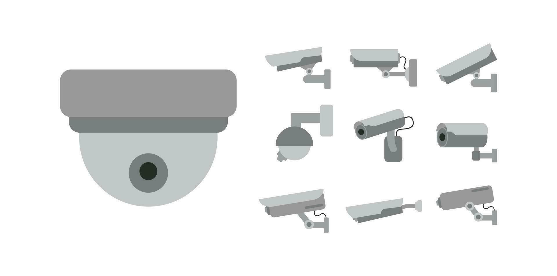 CCTV Camera Illustration Vector Set