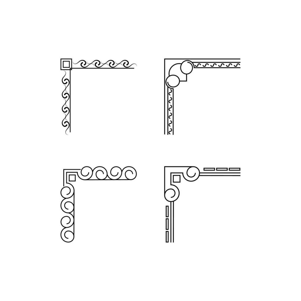 estético floren esquina , geométrico esquina , estético esquina marco decoración vector