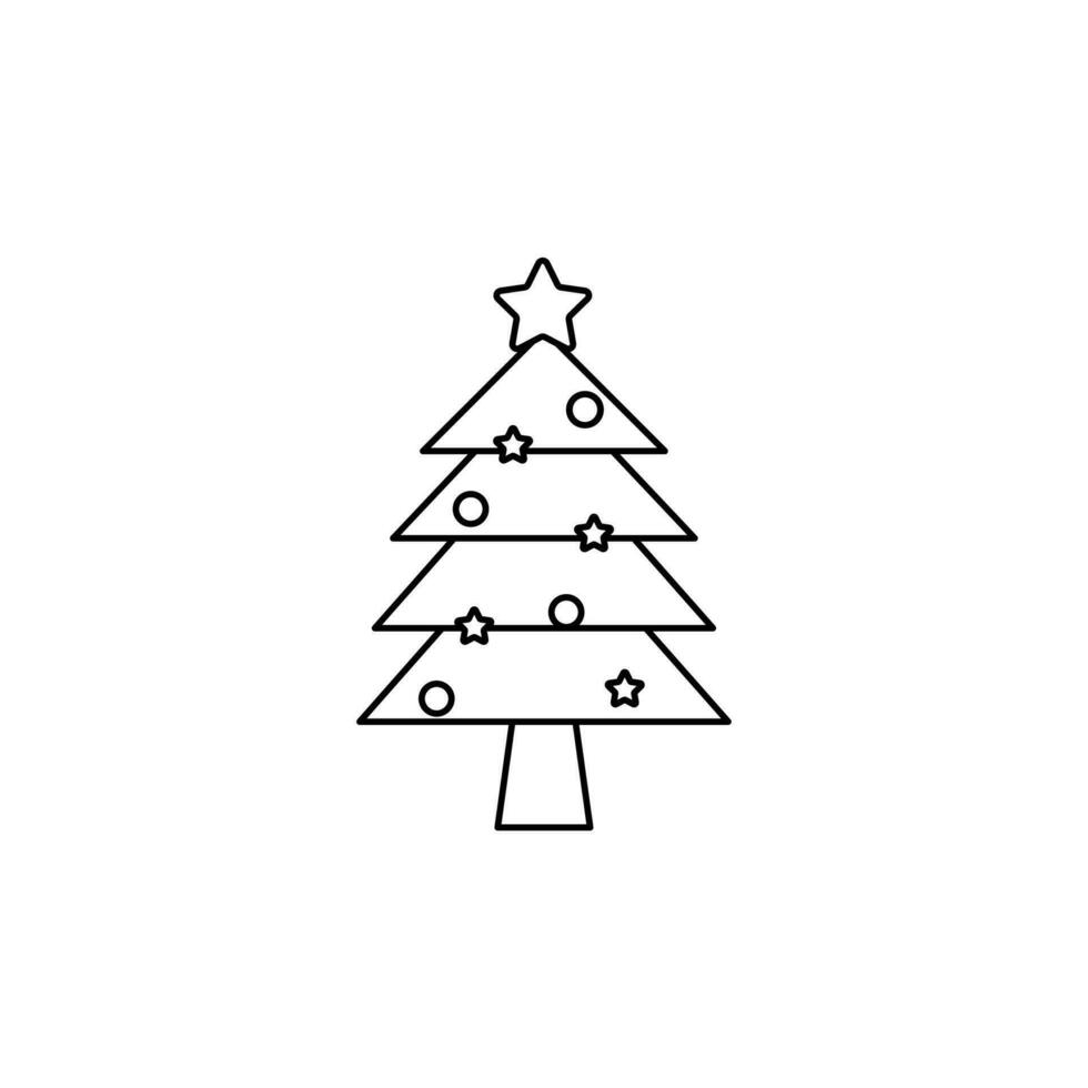 Christmas Tree Line Vector, celebration, decoration element vector